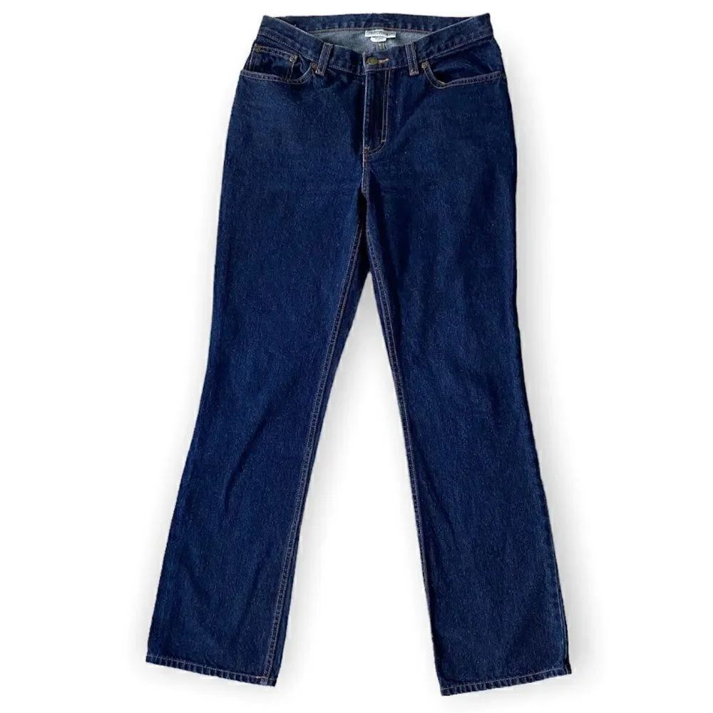 Jeanology Womens Blue Dark Wash Denim Jeans SZ 8